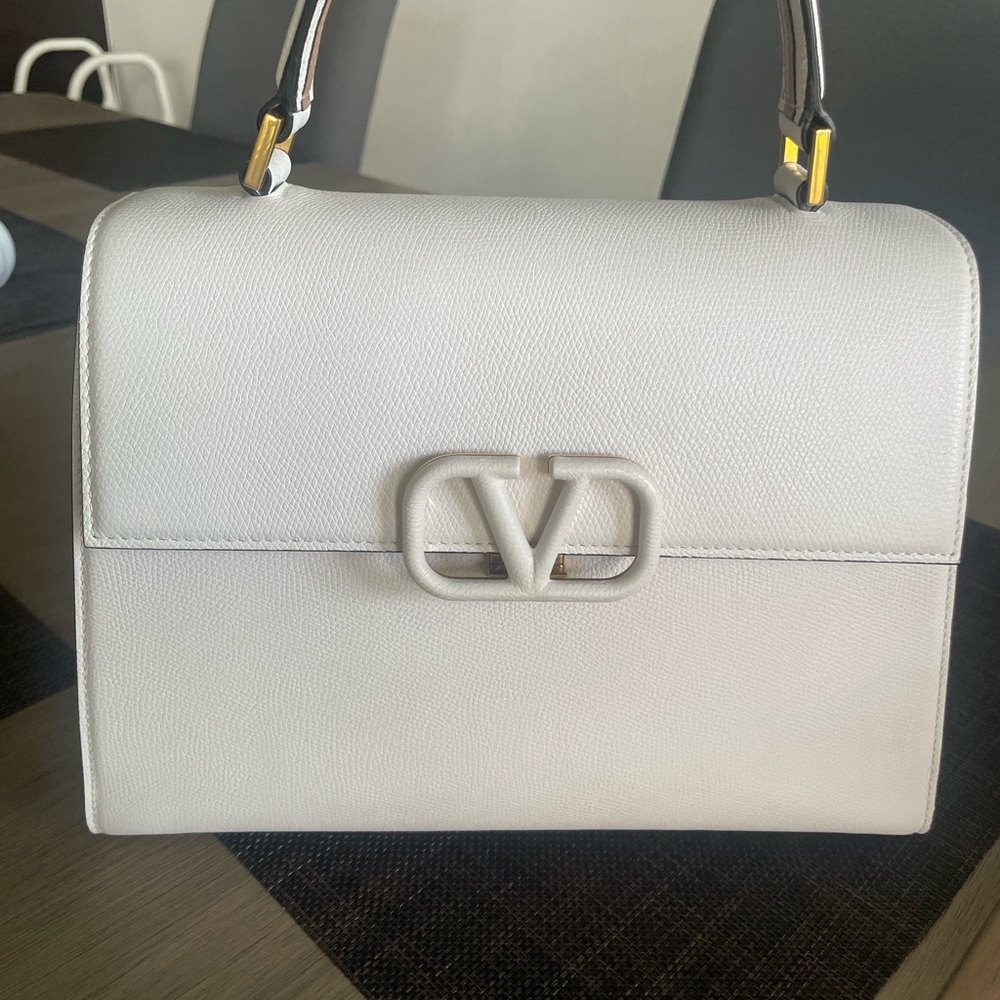 Valentino Vsling white Leather handle Bag with crossbody